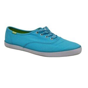 Keds Canvas Sneakers Gingham Shoe Laces Low Top Blue Size 6.5